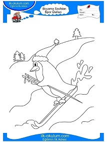 Çocuklar İçin Kayak Boyama Sayfaları 
